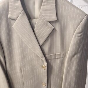 Kids Beige Pinstripe Matching Set